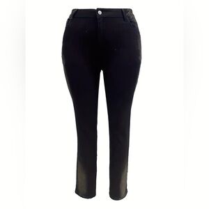 Stylish Black and Tan High-Waisted Jeans